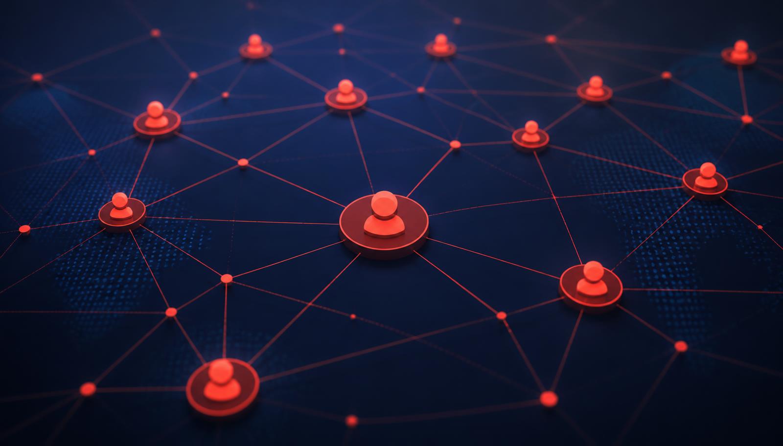 Abstract network representing talent connections